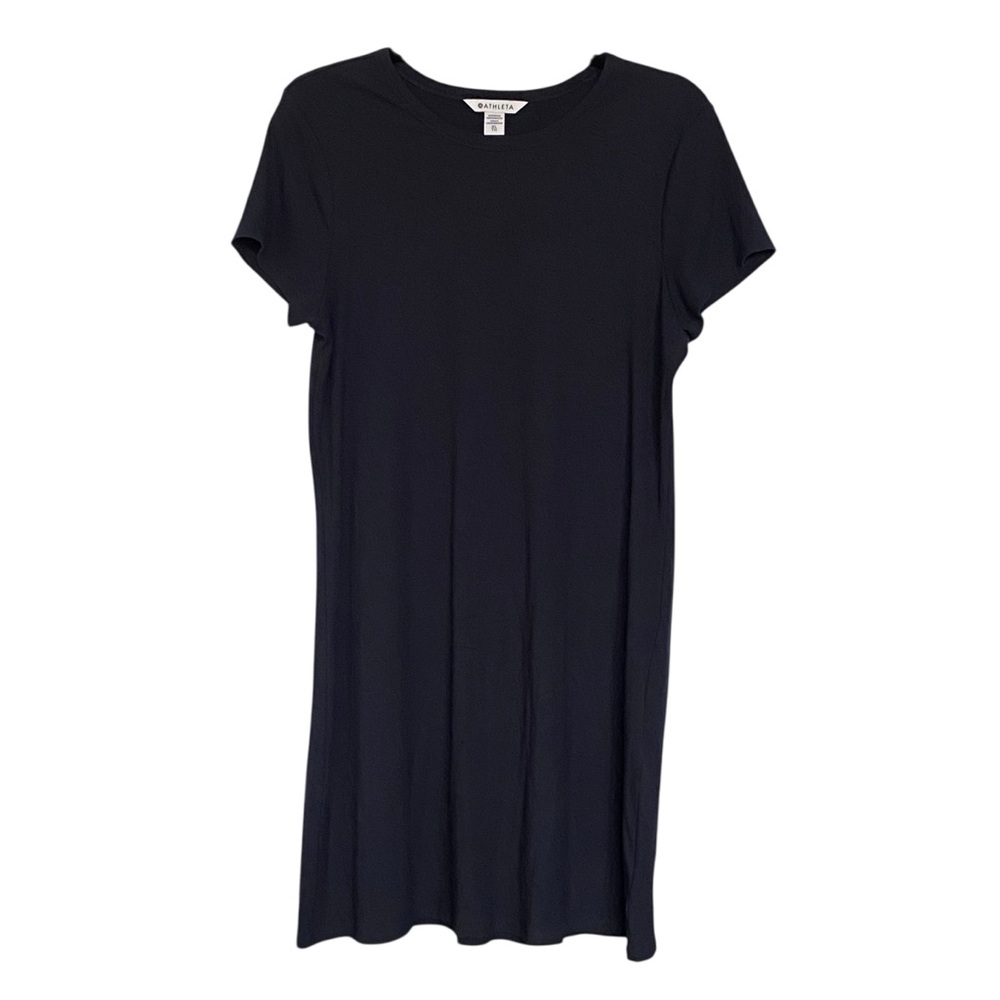 Athleta Signature Rib Tee Dress Navy Blue Modal Spandex Womens Size XL